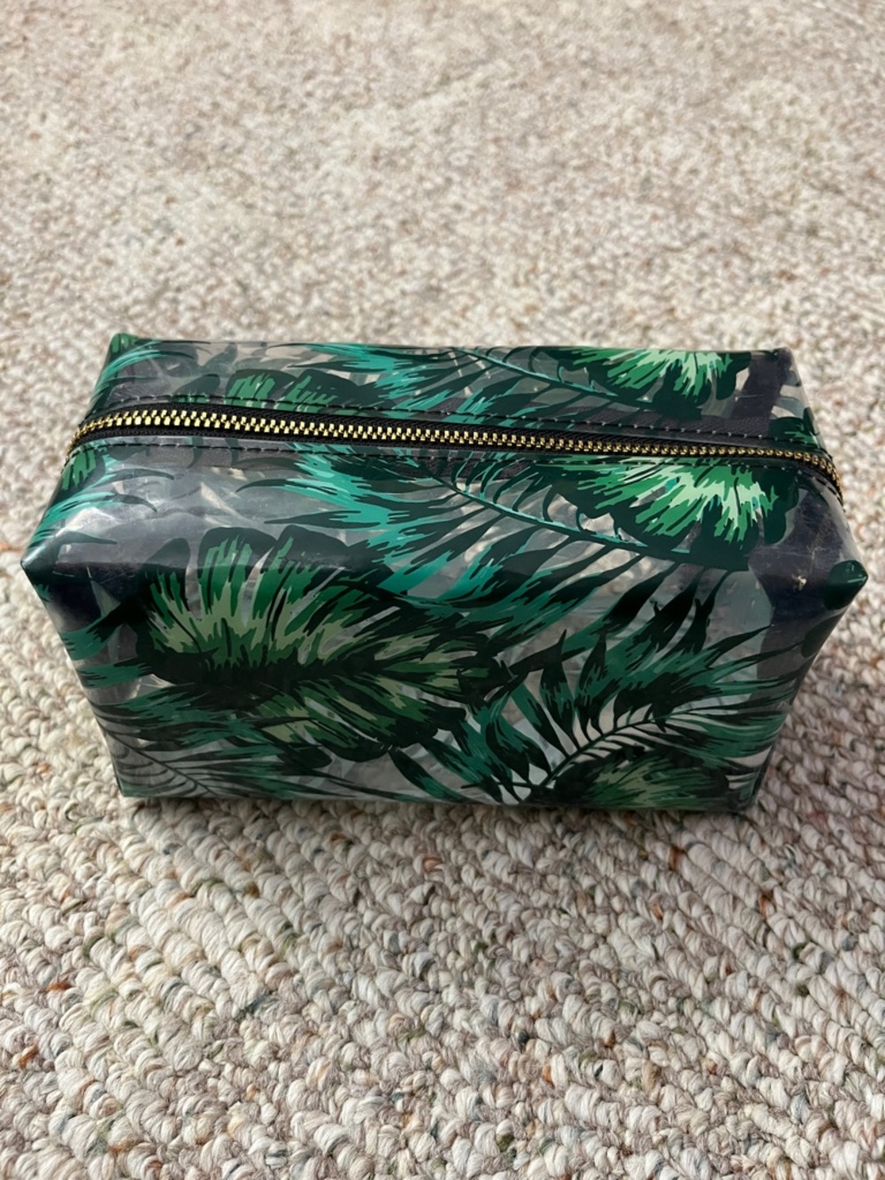 Divided H&M Green Tropical Leaf Cosmetic Pouch